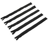 Trimz 30cm (~12inch) Black one Way end Stop Zip with 4mm Teeth 5Pcs, Polyester, 30 cm