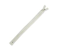 Trimz 30cm (~12inch) Cream one Way end Stop Zip with 4mm Teeth 1 Pc, Polyester, 30 cm