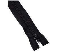 Trimz 35cm (~14inch) Black one Way end Stop Zip with 4mm Teeth 10 Pcs, Polyester, 35 cm