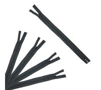 Trimz 35cm (~14inch) Black one Way end Stop Zip with 4mm Teeth 5 Pcs, Polyester, 35 cm