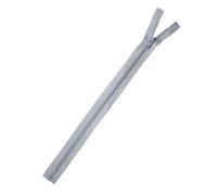 Trimz 60cm (~23inch) Grey one Way end Stop Zip with 4mm Teeth 1 Pcs, Polyester, 60 cm