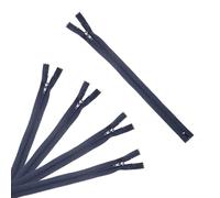 Trimz 60cm (~23inch) Navy one Way end Stop Zip with 4mm Teeth x 5Pcs, Polyester, 60 cm