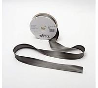 Trimz Acetate Satin Bias Binding Tape, 25mm Width, Dark Grey (Color 2053) - Silky Decorative Edging for Dressmaking, Bridal, and Formal Wear - 25/5/5mm Folded Trim