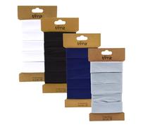 Trimz Bias Binding 3 x 5m + 10m Bundle - Studio Essentials Set - Everyday Basics (Black, Navy, Grey, 10m White)