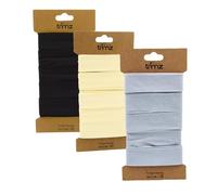 Trimz Bias Binding 3 x 5m Bundle - Starter Trio - Modern Neutrals (Grey, Ivory, Black)
