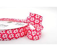 Trimz Bias Binding, Cotton, White and Fushia Pink, 25/5/5 mm