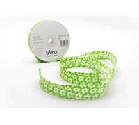 Trimz Bias Binding, Cotton, White and Green, 25/5/5 mm