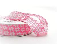 Trimz Bias Binding, Cotton, White and Pink, 25/5/5 mm