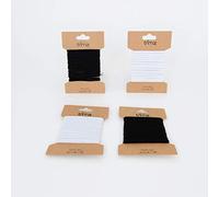 Trimz Braided Elastic Cord, White & Black, 20m