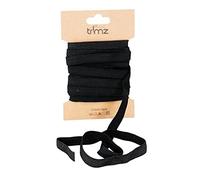 Trimz Braided Flat Elastic, Black, 10mm x 5m