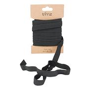 Trimz Braided Flat Elastic, Black, 12mm x 5m