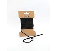 Trimz Braided Flat Elastic, Black, 3mm x 5m