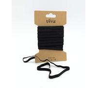 Trimz Braided Flat Elastic, Black, 6mm x 5m