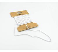Trimz Braided Flat Elastic, White, 3mm x 5m