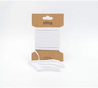 Trimz Braided Flat Elastic, White, 6mm x 5m