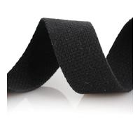 Trimz Cotton Webbing Roll - 25mm x 45m, Black - Strong, Durable Strap for Upholstery, Crafts, Bag Making, Pet Collars & DIY Projects