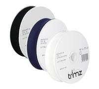 Trimz Daily Essentials Trio (White, Black, Navy) - 3-Pack Premium 100% Cotton Bias Binding Tape (25mm) - 60 Meters Total - Professional Folded Edging for Sewing, Quilting & Dressmaking