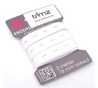 Trimz Elastic, White Button-Hole, 3m x 18mm