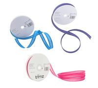 Trimz Electric Brights Trio (Shocking Pink, Purple & Malibu Blue) - 3-Pack 100% Cotton Bias Binding Tape (14mm) - 60 Meters Total - Vibrant Narrow Edging for Kids' Clothes, Dancewear & Fine Crafts