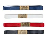 Trimz Grosgrain Ribbon Classic Color Pack - 10mm x 3m Wraps - White, Black, Red, Navy