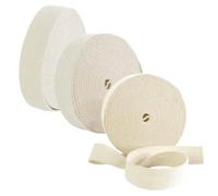 Trimz Heavy Duty Cotton Webbing Bundle Ecru - 25mm, 30mm, 40mm - Strong Durable Strap for Bag Making, Upholstery, Crafts, DIY Projects