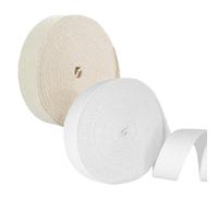 Trimz Heavy Duty Cotton Webbing Duo Pack 40mm - Ecru & White - Strong Durable Straps for Crafts, Upholstery, and Bags