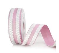 Trimz Heavy Duty Polyester Webbing, Pink/White, 10m x 40mm