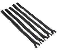 Trimz Invisible Zippers 5 Pack - 40cm Black Nylon Concealed Zip Fasteners for Dresses, Skirts, Cushions, and Sewing Projects