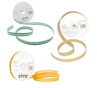 Trimz Modern Earth Tones (Honey Gold, Sage Green, Beige) - 3-Pack 100% Cotton Bias Binding Tape (14mm) - 60 Meters Total - Delicate Folded Edging for Linen Clothing, Apparel & Fine Crafts