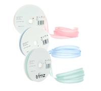 Trimz Nursery Pastel Collection (Sky Blue, Pink, Mint) - 3-Pack 100% Cotton Bias Binding Tape (14mm) - 60 Meters Total - Soft Narrow Edging for Baby Blankets, Bibs & Delicate Crafts