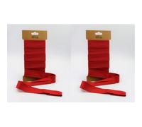 Trimz Poly Cotton Bias Binding, Red, 25mm x 5m (Pack of 2)