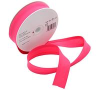 Trimz Polycotton Bias Binding Tape - 25mm x 20m Roll - 35% Cotton 65% Polyester Single Fold Bias Tape for Sewing and Quilting - Shocking Pink