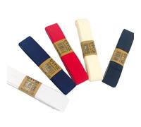 Trimz Polycotton Bias Binding Tape 3m Bundle - 5 Colour Pack (White, Ivory, Red, Navy, Black) | Durable Bias Tape for Dressmakers, Sewing & Quilting Projects