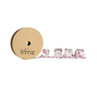 Trimz Polycotton Floral Bias Binding 25mm, 20m - Fabric Edge Binding Tape for Sewing, Quilting & Dressmaking - Ivory Pink Green
