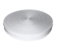 Trimz Polypropylene Herringbone Webbing - 50mm x 25m - White Heavy Duty Strap for Bags, Crafts and DIY