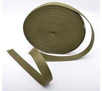 Trimz Polypropylene Webbing, Olive - 25mm Wide x 20Mtr Reel - Heavy Duty Strapping for Bags and Crafts
