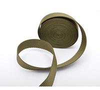 Trimz Polypropylene Webbing, Olive - 25mm Wide x 5Mtr Reel - Heavy Duty Strapping for Bags and Crafts