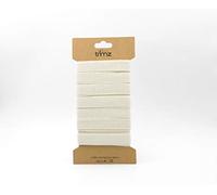 Trimz Single Herringbone Cotton Ribbon - Natural 15mm x 5m | Premium Crafting and Sewing Tape