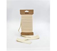 Trimz Single Herringbone Cotton Ribbon, Natural, 25mm x 5m