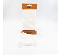 Trimz Single Herringbone Cotton Ribbon, White, 15mm x 5m