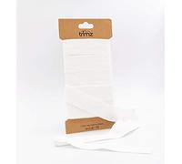 Trimz Single Herringbone Cotton Ribbon, White, 25mm x 5m