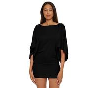 Trina Turk Women's Monaco Casablanca Tunic, Casual, Beach Cover Ups, Black, Medium