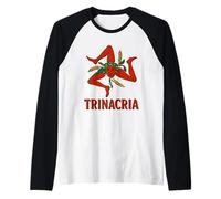 Trinacria Symbol of Sicily - Sicilian Mediterranean Souvenir Raglan Baseball Tee