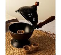TrinetraSoul Dhoop Dani with 2 Sambrani Cups | Dhoop Stand for Pooja | Handcrafted Sambrani Dhoop Holder & Incense Burner | Loban Burner, Kapoor Dani for Puja | Incense Holder | Brass Dhoop Dani