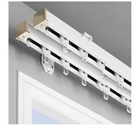 Tringle à Rideau Murale - Système Double Rail Coulissant en Aluminium Robuste Ensemble 270cm Idéal pour Fenêtres et Décoration Intérieure (Blanc)