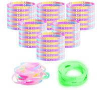 TrinhGuo 100 PCS WWJD Bracelets What Would Jesus Do Bracelets, WWJD Silicone Glow In The Dark Wristbands Bulk, Colorful Christian Jesus Rubber Wristbands Party Favors for Women Men