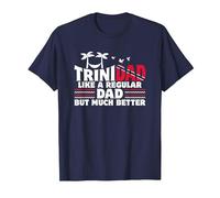 Trini Dad Trinidadian Country Tobago Trinidad T-Shirt, Men, Navy Blue, 5X-Large