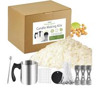 TRINIDa Candle Making Kit, Premium Natural Soy Wax Flakes 5lbs, Cotton Wicks, Wick Stickers, Spoon, Metal Centering Devices, Perfect Candle Kit for Beginners