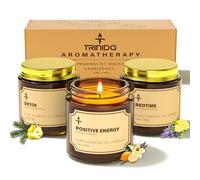 TRINIDa Candles Gifts for Women, 3 Pack 3.5oz Scented Candles Set for Positive Energy & Detox & Deep Sleep, Natural Soy Wax Candle Set Long Burning for 90-105 Hrs, Aromatherapy Candle Gift Set
