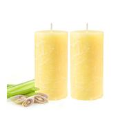 TRINIDa Citronella Candle 2 Pack, Smokeless Yellow Pillar Candles, 8 Nights Protection for Patio Garden Camping Outdoor Decor,Summer Essentials
